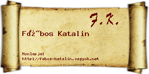 Fábos Katalin névjegykártya